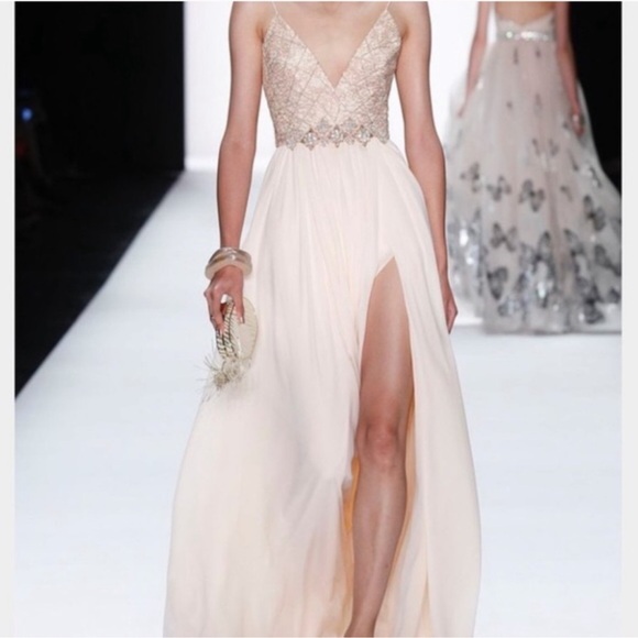 Badgley Mischka Blushing Ballerina Gown Maxi Dress in Size 0